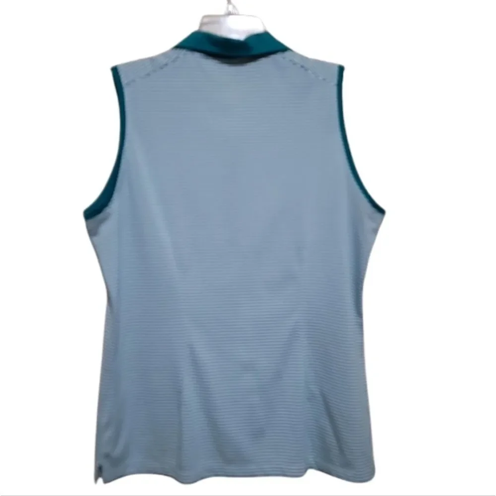Nike Golf Women's Sleeveless Green and White Stripe Shirt Size XLarge